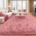 Blush Fluffy Area Rugs for Living Room, Soft Shaggy Carpets for Living Room, Upgrade Anti-Skid Fuzzy Rugs for Kids' Room, Perfect Decor for Modern Home 5x7 Feet