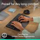 Logitech Wave Keys & Lift Vertical Mouse - Ergonomic Wireless Keyboard and Mouse Combo - with Cushioned Palm Rest, Easy-Switch, Bluetooth, for Multi-OS, Windows/Mac - Graphite