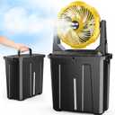 Ausic Portable Misting Fan, 9L 10-inch Outdoor Mist Fans for Outside Patios Cooling, 20000mAh Rechargeable Battery Fan with Water Box, 3 Strong Winds, 3 Spray Mister, Camping/Beach Summer Essentials