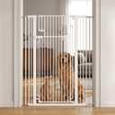 51-inch Extra Tall Pet Gate for Cats & Dogs,White | Fits widths of 31.5-42.5,Extra Tall Design, Pressure/Screw mounted, Suitable for Indoor Doorways liveing Room