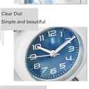 TXY Alarm Clock, Metal 4 Inch Desk Table Analog Clock Silent with Night Light for Dormitory Home Office Travel Decor Alarm Clock (Blue)