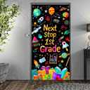 Graduation Party Decorations Door Cover 71x35 Congrats Graduate Class of 2025 Porch Banner Sign"Next Stop 1st Grade" Kids School Party Flag Classroom Door Decoration, Graduation Celebration