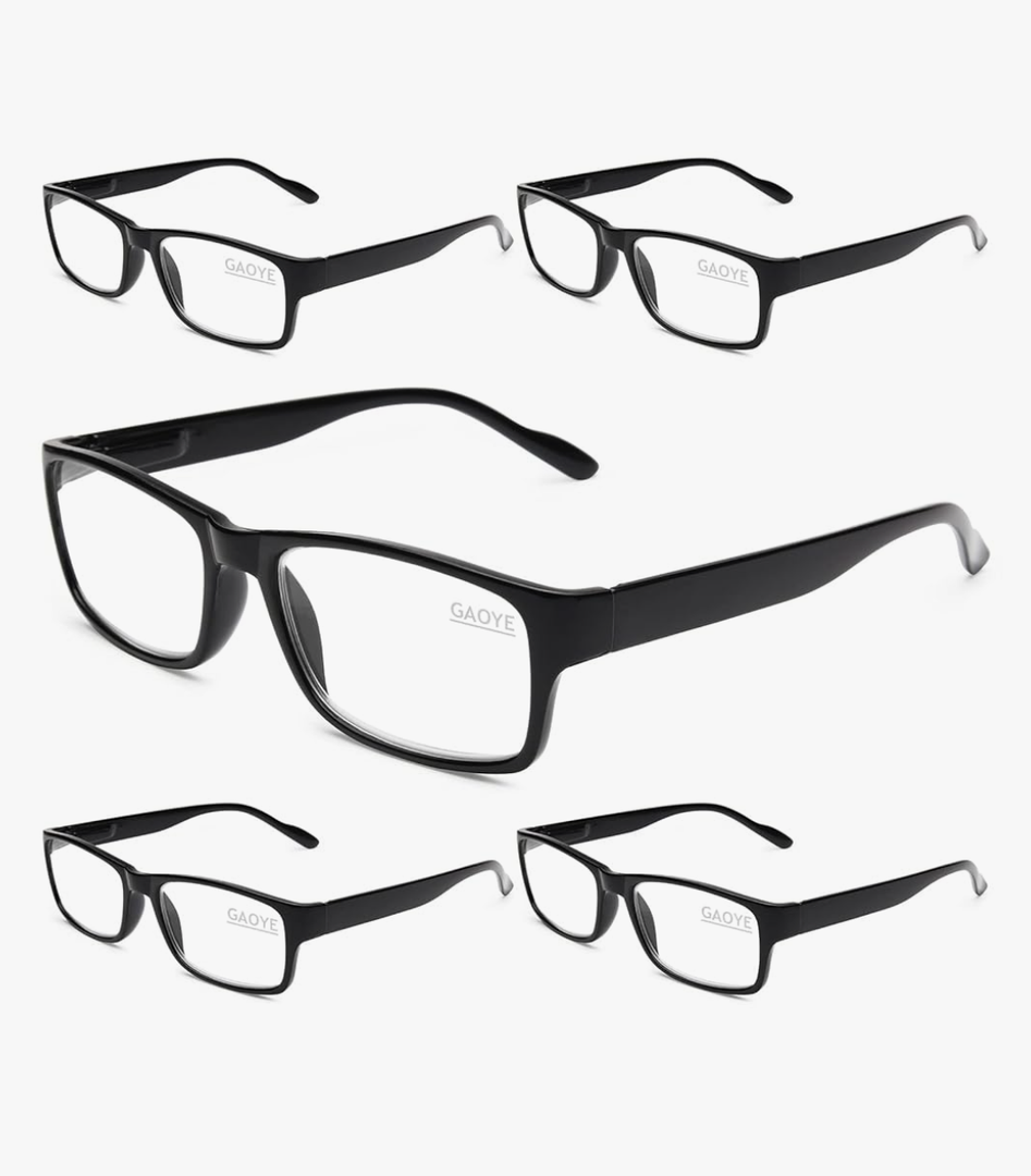 Gaoye Professional Reading Glasses for All Day - Computer Readers with Blue Light Protection - Value Pack 5pcs ,+1.25