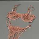 Lilosy Sexy Underwire Cute Push Up Strappy Embroidered Mesh Sheer Lingerie Set See Through Panty Bra Size SX