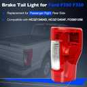 Right Tail Light Assembly Compatible With 2017 2018 2019 Ford F250 F350 Super Duty Passenger Side Rear Brake Lamps - Taillights Replacement for HC3Z13404D with Bulb Halogen(w/o Blind Spot)
