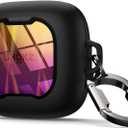 SURITCH for SHOKZ OpenFit Air Case Cover, Magnetic Locking Cases for SHOKZ OpenFit Air Open-Ear Headphones, Protective Bumper Cover with Carabiner for OpenFit Air Earbuds (2024), Iridescent Sparkle