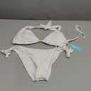 Tempt Me Women Triangle Bikini Sets Halter Two Piece Sexy Swimsuit String Tie Side Bathing Suit, Size XS, White