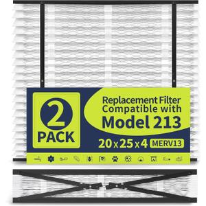 2 Pack 213 Replacement Filter Compatible with AprilAire Whole House Air Purifiers 1210, 1620, 2210, 2216, 3210, 4200, MERV 13, 20 x 25 x 4 Air Filter