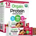 Orgain Organic Vegan Protein Bars, Peanut Butter Chocolate Chunk - 10g Plant Based Protein, Low Calorie Healthy Snacks, No Lactose or Soy Ingredients, Gluten Free, Non-GMO - 1.41 Oz (Pack of 12) (EXP 05/08/27)