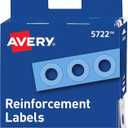 Avery Self-Adhesive Hole Reinforcement Stickers, 1/4" Diameter Hole Punch Reinforcement Labels, Clear, Non-Printable, 1,000 Labels Total (5722) (Size: Pack of 1000)