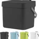 Kitchen Trash Can with Lid, LALASTAR Wall-Mounted Under Sink Small Garbage Can for Kitchen, Bathroom, Compost Bin Countertop, Cabinet Trash Can Hanging, 1.8 Gallon, (Black, 7L)