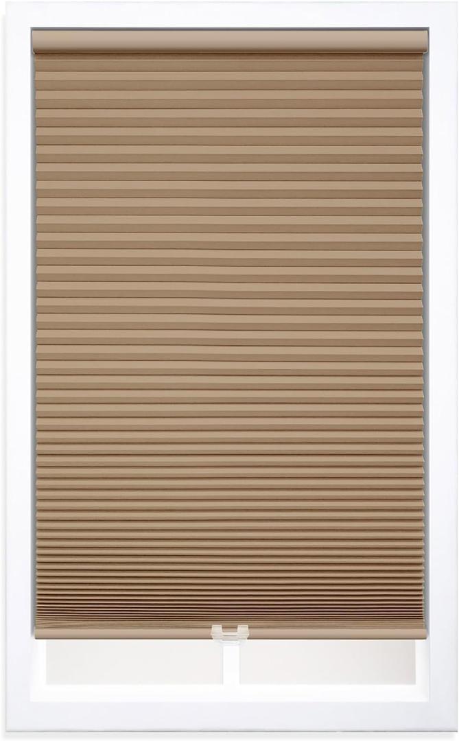 DEZ FURNISHINGS Cordless 1.5" Blackout Cellular Shade, Latte, 42.5" W x 60" H