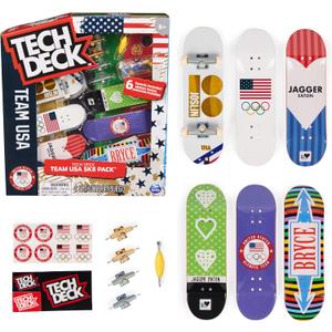 TECH DECK, Team USA Sk8 6-Pack, Collectible and Customizable Mini Skateboards, Kids Toys for Ages 6 and up