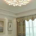Modern Retractable Ceiling Fan with LED Light and Wood-Grain Accent Blades