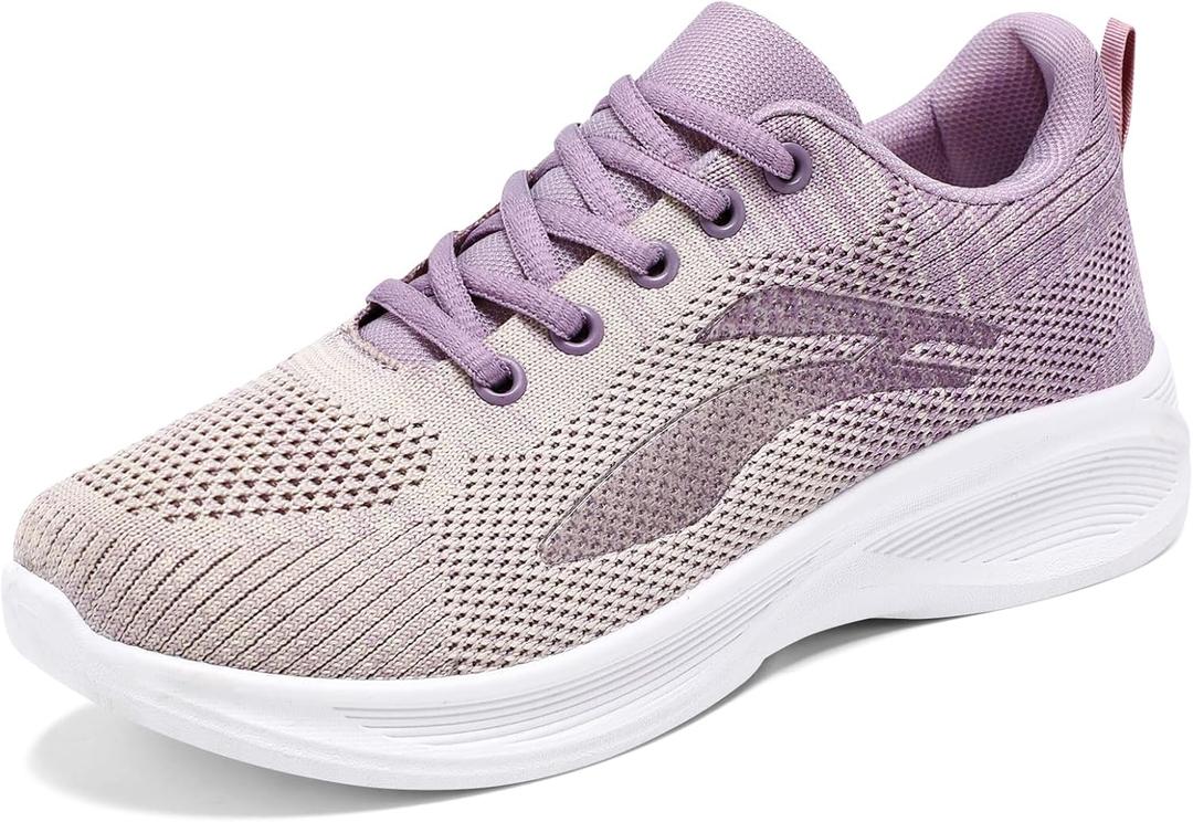 Padgene Womens Sneakers Lightweight Tennis Walking Shoes Sports Running Shoes for Woman Mesh Breathable Gym Fashion Sneakers Athletic Comfortable Casual, 39, 1102plpurple