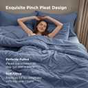 Bedsure King Size Comforter Set Slate Blue - Bed in a Bag Bedding Set 7 Pieces, GentleSoft Pintuck Bed Set Gift for Family, Pinch Pleat Slate Blue Comforter with Sheets, Pillowcases & Shams 08 - Slate Blue, King