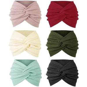 Wide Headbands for Women Non Slip Ribbed Knit Boho Turban Styled Headband Soft Elastic Hair Bands for Women’s Hair Thick Head Wrap for Women Fashion Hair Accessories