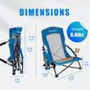 SUNNYFEEL Folding Low Camping Beach Chair 2 Pack, Lightweight Portable Lawn Chair with Mesh Back, Cup Holder for Outdoor/Travel/Picnic/Concert, Foldable Camp Backpack Chair with Carry Bag, 20D x 20W x 20H Inch