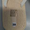 OYOANGLE Women's Applique Decor Open Toe Flip Flop Sandals Casual Outdoor Flat Slippers (Beige) 38