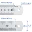 Large Stainless Steel Ruler Rule Measure Straight Edge 1 Metre Meter 40" 100cm
