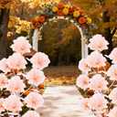 Large Giant Flowers Artificial Silk Flower: Big Fake Flower for Decoration Wedding Reception Essential Decoration 5.58ft 3D with Stems and Stands Party Banquet Background Home Decor Champagne