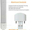 2 Pack 7W 2 Pin GX23 LED Horizontal PL Light Bulb, 13W CFL Equivalent, PLS-13W Replacement LED Plug & Play Light Bulb(Daylight White 6000K)