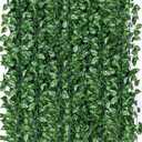 ZYIGYI 12 String Fake Greenery Hanging Garland, Ivy Leaf Plants, Vine Leaves, Fake Flowers Foliage for Bedroom Garden Wall Decor
