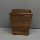 Small Wood Trash Can, Farmhouse Rectangular Garbage Can Waste Basket, Rustic Distressed Reclaimed Wood Wastebasket, Vintage Wooden Trash Recycling Bin Storage Basket with Metal Handles (Natural)