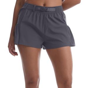 Rrosseyz Women's Quick Dry Athletic Running Shorts Flowy Workout Shorts with Zippered Pockets for Gym Casual Sports M