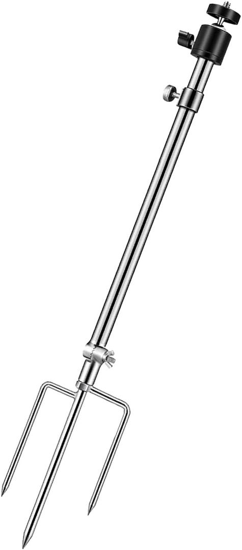 Trail Camera Stand Mounts Ground Holder, 3-in-1 Stainless Steels, 360 Adjustable & Foldable, Compatible with 1/4''-20 Screw Devices (Trail Cameras, Solar Panels, Night Fishing Lights etc.)