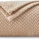 NEWCOSPLAY Super Soft Throw Blanket Brown Premium Silky Flannel Fleece Leaves Pattern Lightweight Bed Blanket All Season Use (Brown, Throw(40"x50"))