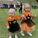 Noubeau Toddler Baby Girl Halloween Outfits Long Sleeve Ruffle Fall Winter Dress Layers Tulle Skirt Set Halloween Dresses (Black)