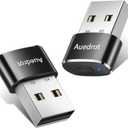 AUEDROT Mouse Jiggler Undetectable Metal USB Mouse Mover with Switch Button, Automatic Mini Mouse Shaker with 2 Jiggle Modes, Plug and Play, Keep Computer/Laptop Awake, Black, 2 PCS