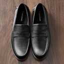Loafers for Men, Slip-On Casual Business Shoes, Faux Leather Round Toe for Work & Daily Wear D01, 9.5