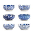 Selamica Ceramic Mini Dipping Bowls 3 inch Soy Sauce Dish Set, 2.7 oz Small Dip Bowl for Side Dish, Appetizers, Sushi, BBQ, Set of 6, Vintage Blue