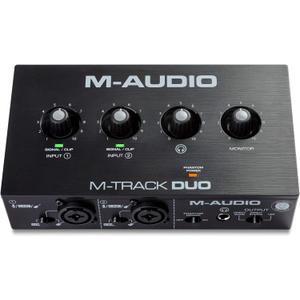 M-AUDIO M-Track Duo USB Audio Interface for Recording, Streaming and Podcasting with Dual XLR, Line and DI Inputs, plus a Software Suite Included