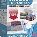 Roomimaster Vacuum Storage Bags, Vacuum Seal Space Saver Bags for Clothing, Travel Lugggage, Carry-on, Blankets, Comforters, Pillow, Bedding, 20 Combo