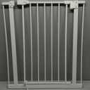 keny 29"-42.5" Baby Gate for Stairs, Auto Close Safety Dog Gate, Pressure Mounted Easy Walk Through Pet Gate for Doorways, Durable Safety Stair Gate, 30" Tall, White