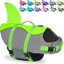 Fragralley Shark Dog Life Jacket, High Buoyancy with Tear-Resistant Nylon, Dog Float Vest for Swimming and Boating, Pet Life Preserver for Small Medium Large Dogs (PFD)