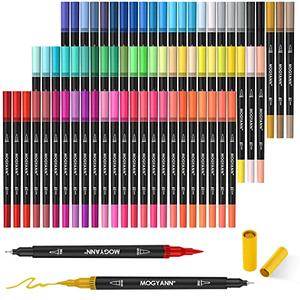 Mogyann Markers for Adult Coloring - 72 Dual Tip Brush Pens for Books