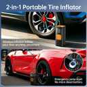 Portable Air Compressor, 150 PSI Air Pump for Car Tires with Power Bank, 12V DC Car Plug, Fast Inflation 25L/Min,Auto Shut-Off and Digital Display for Cars, Motorcycles, Bicycles, Balls