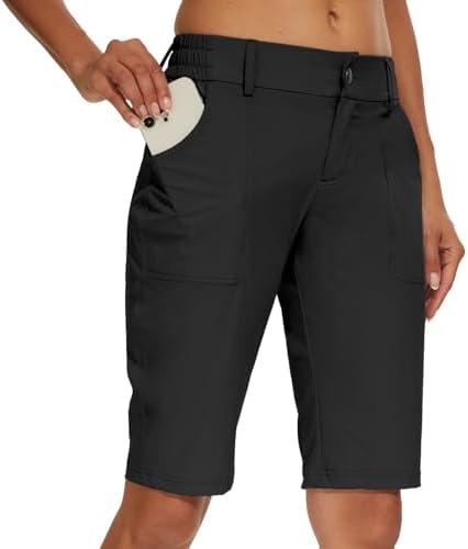M MOTEEPI Womens 5‘’/9'‘ Golf Shorts with Pockets Quick Dry High Waisted Dressy Casual 2XL