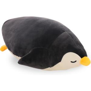 DENTRUN Penguin Stuffed Animals Bulk, Cute Penguin Plush Doll Play Toys for Kids Girls Boys Adults Birthday Xmas Halloween Present Adorable Soft Plushies, Black