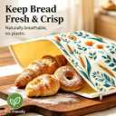 Reusable Beeswax Bread Bag for Homemade Bread, Extra Large 13"x17" Cotton Sourdough Bread Storage Bags, Wide-Opening L-Zipper Beeswax Bread Keeper for Baker Essentials (2 Pack)