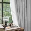 FMFUNCTEX 100% Blackout Curtains for Bedroom, White Back Tab Curtain 90 Inches Long Drapery Thermal Insulated Curtains for Living Room, Black Out Drapes Rod Pocket Room Darkening 2 Panels