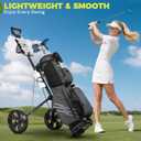 2-Wheel Golf Pull Cart Lightweight Foldable Golf Push Cart with Durable Steel Frame, Adjustable Web Straps, Compact Design for Walking Golfers