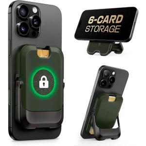 SUPCASE for MagSafe Wallet with Stand, Magnetic Wallet for Men Women, [Hold 6 Cards] [RFID Blocking] [Strong Magnetic Lock] Phone Stand Card Holder for iPhone 17/16/15/14/13/12 Series, Battle Green