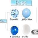 Silver One Balloon for First Birthday 22pcs, Number 1 Balloon, 40 Inch Silver One Balloon with Blue White Balloons for First Birthday, Boy 1st Birthday Balloons, Large Big Silver 1 Balloon