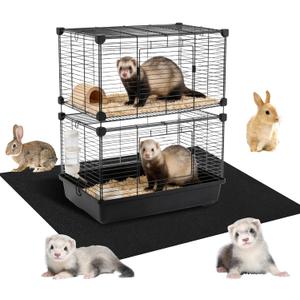 3 x 57" x 41.3" Felt Ferret Playpen Mat, 3mm Thick Absorbent Felt Surface with Non-Slip Backing for Hard Floors, Durable Under Cage Pad for Ferret Cages, Bird Cages, Reptile Aquariums, Dog Kennels