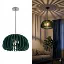 TimberAura Acoustic Felt Pendant Light, Sound Absorbing Modern Hanging Lamp, Tool-Free Assembly Dome Lighting Fixture with Adjustable Cord for Kitchen Island, Dining Room, Office(D13.7 xH7.8, Green)